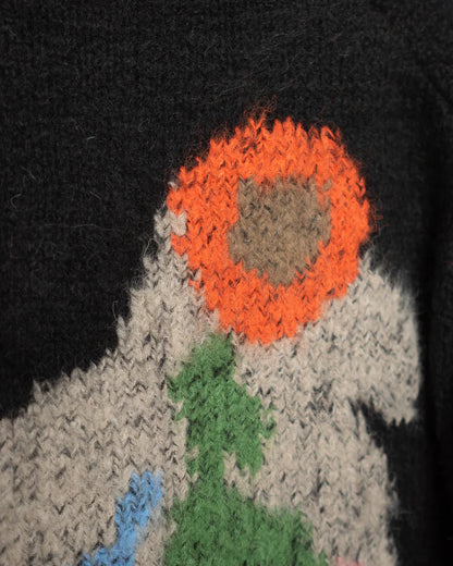 DUCK, PIGEON HAND KNITTED SWEATER BLACK