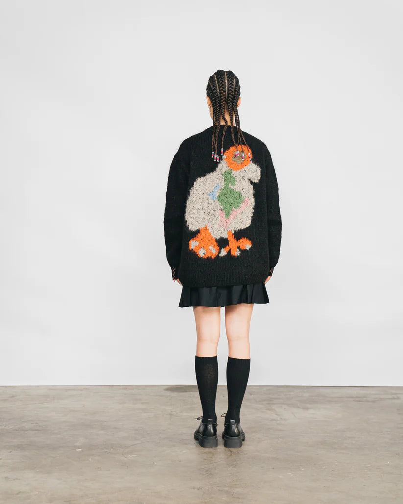 DUCK, PIGEON HAND KNITTED SWEATER BLACK