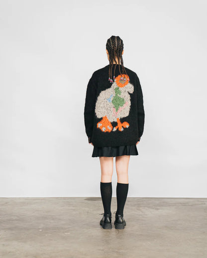 DUCK, PIGEON HAND KNITTED SWEATER BLACK
