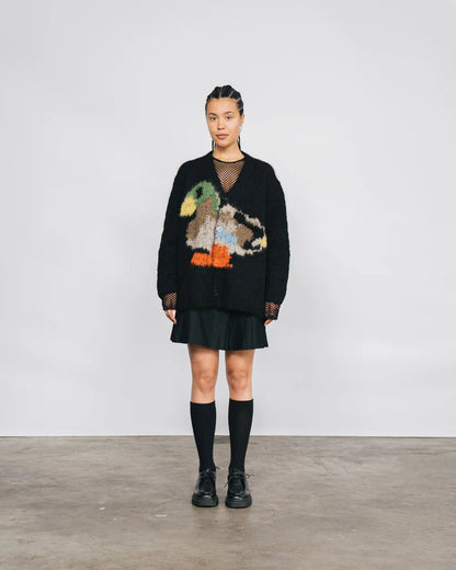 DUCK, PIGEON HAND KNITTED SWEATER BLACK