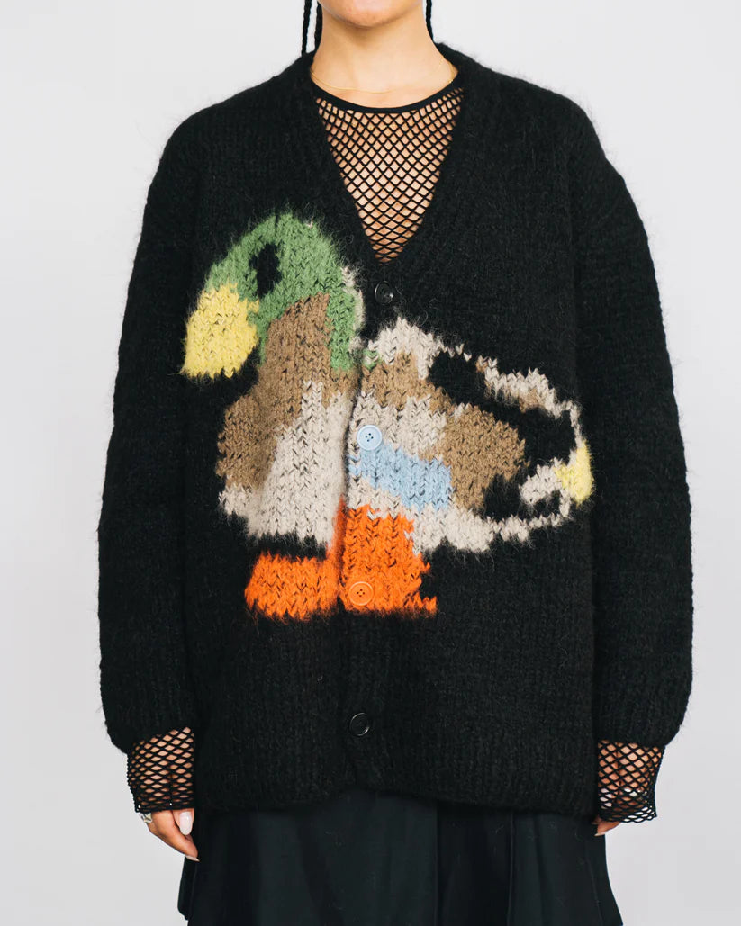 DUCK, PIGEON HAND KNITTED SWEATER BLACK