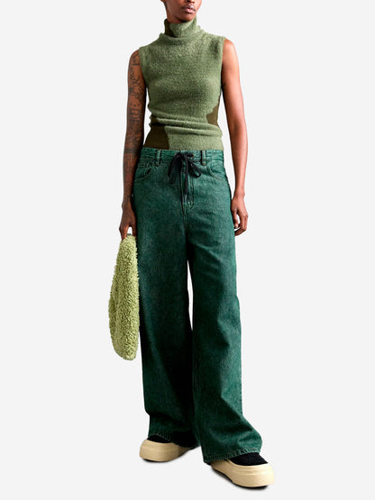 PANTS 5 POCKETS GREEN WITH CORD