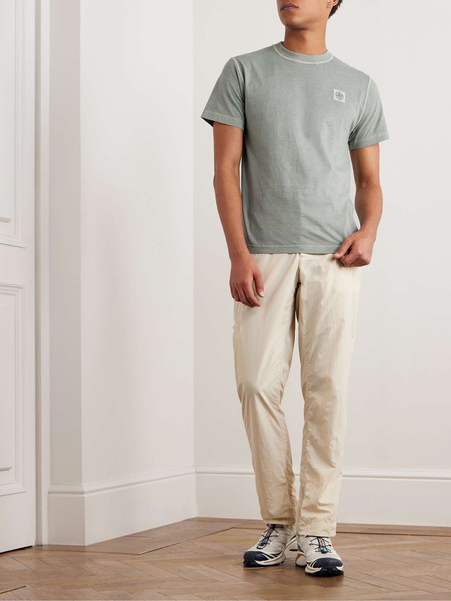 T SHIRT GREY GREEN V0166