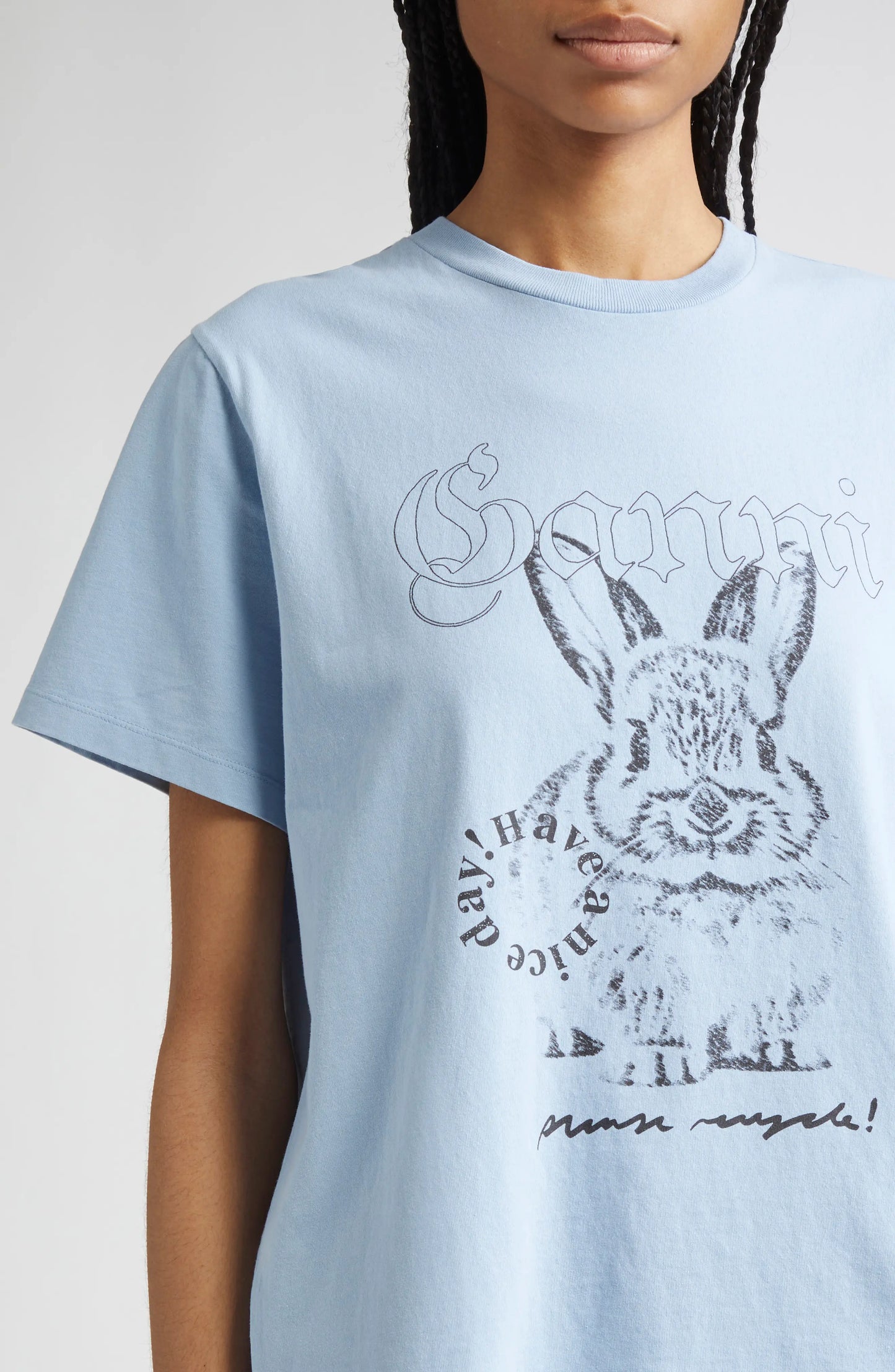 RE-CUT BASIC COTTON JERSEY RELAXED T-SHIRT SOFT CHAMBRAY