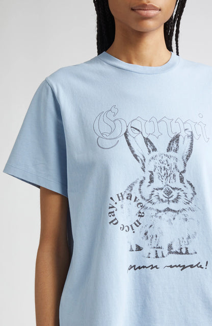 RE-CUT BASIC COTTON JERSEY RELAXED T-SHIRT SOFT CHAMBRAY