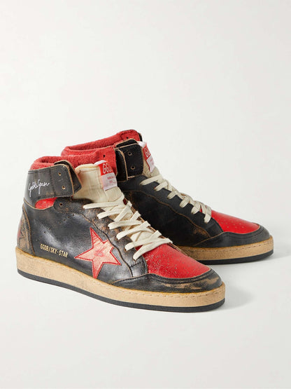 SKY STAR NAPPA UPPER WITH SERIGRAPH LEATHER STAR AND ANKLE WHITE/BLACK