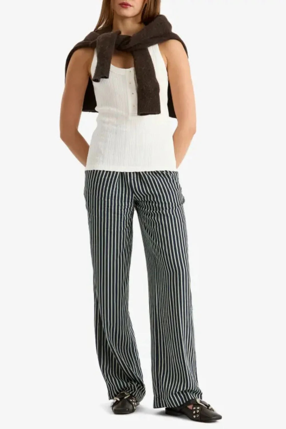 HALF PLACKET TANK TOP IVORY
