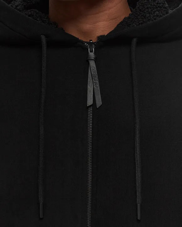 TEDDY LINED HOODIE BLACK