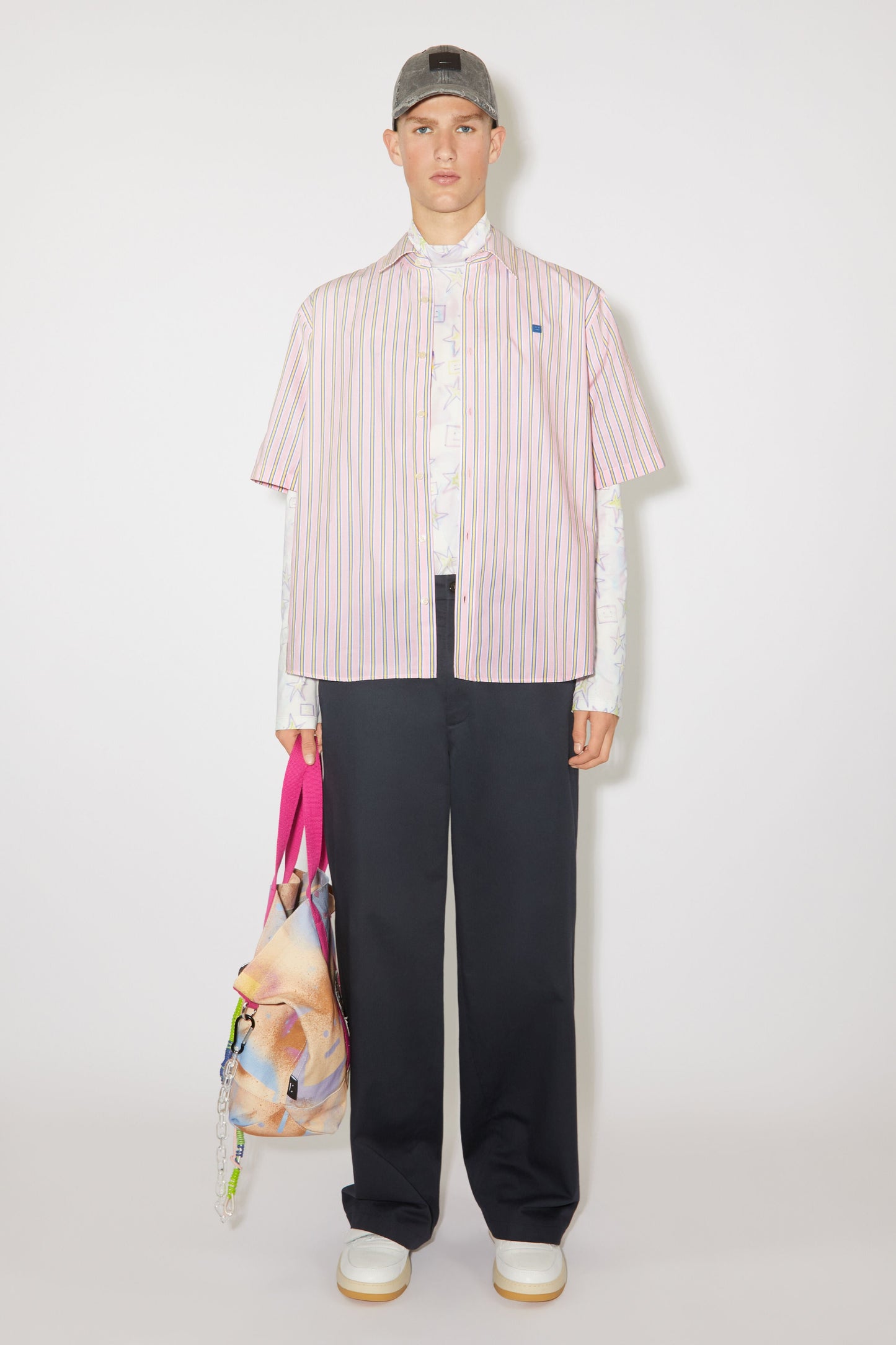 SHORT SLEEVE SHIRT PINK/YELLOW