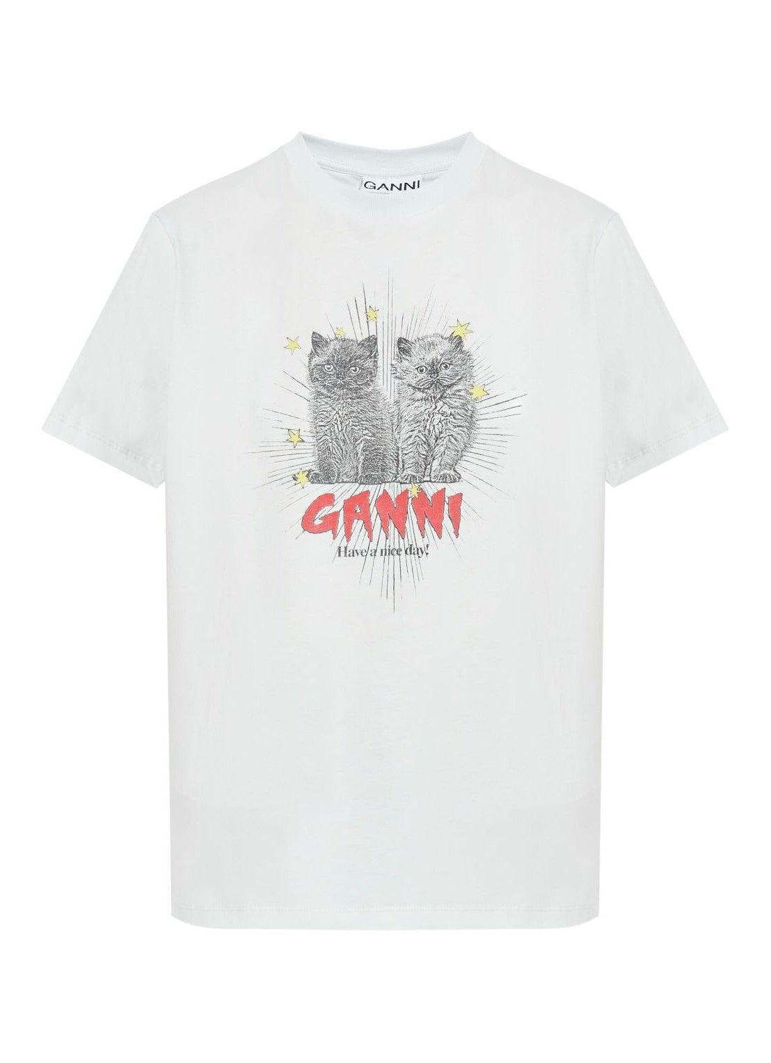BASIC JERSEY KITTENS RELAXED T-SHIRT ILLUSION BLUE
