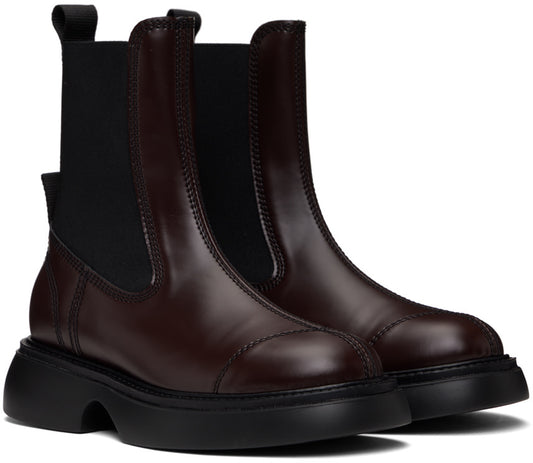 EVERYDAY MID CHELSEA BOOT PATENT CHOCOLATE FONDANT