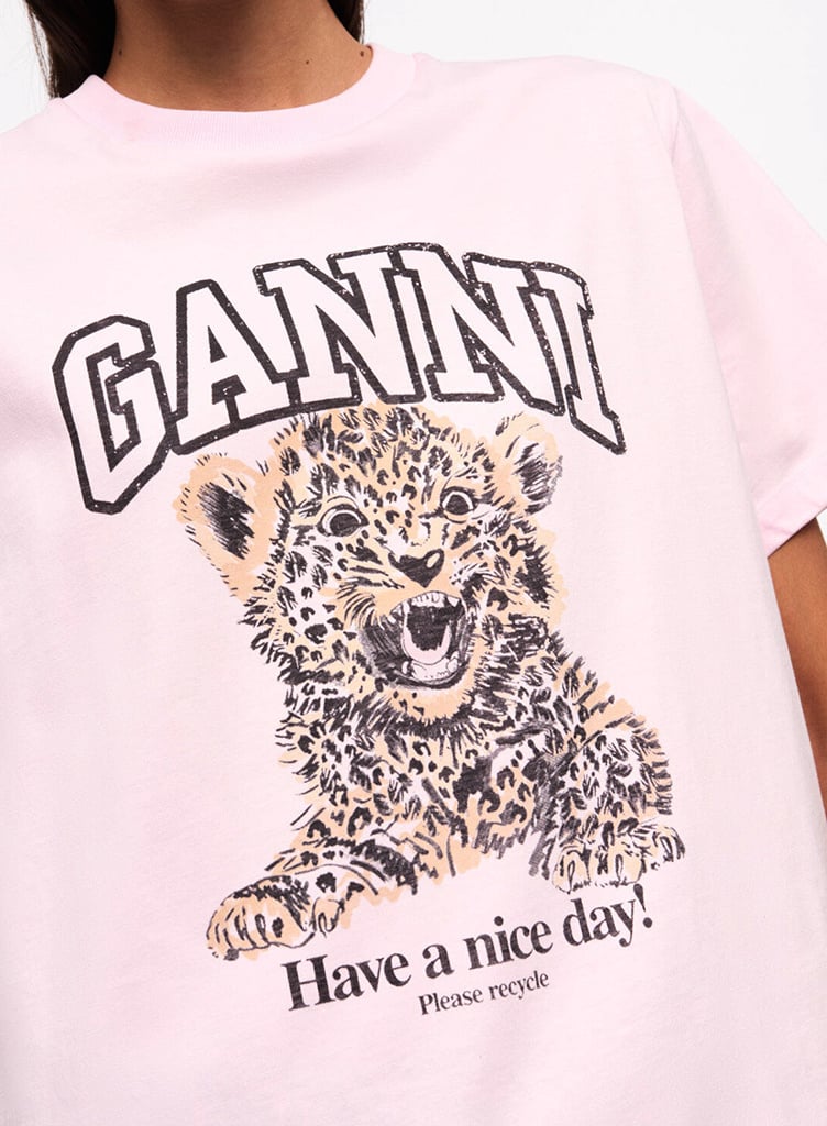 BASIC JERSEY LEOPARD RELAXED T-SHIRT CHALK PINK