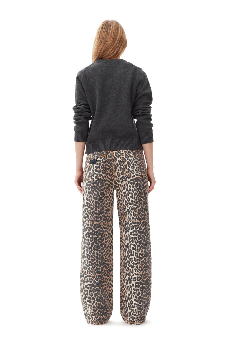 GRAPHIC WOOL MIX TIGER CREWNECK GRAY QUILL