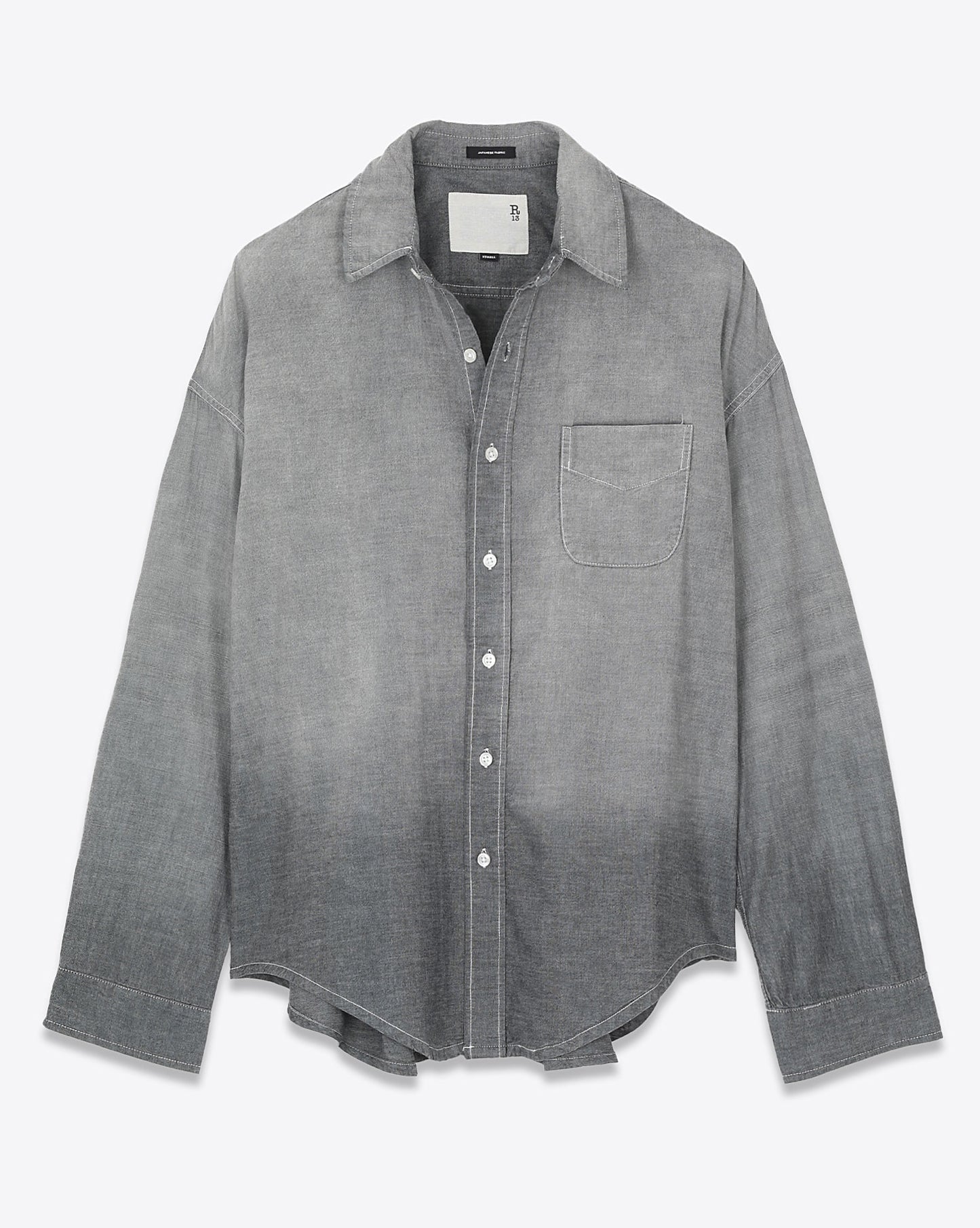 L/S BOXY BUTTON-UP SHIRT VINTAGE BLACK CHAMBRAY