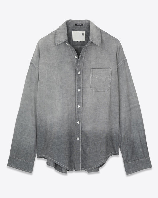 L/S BOXY BUTTON-UP SHIRT VINTAGE BLACK CHAMBRAY