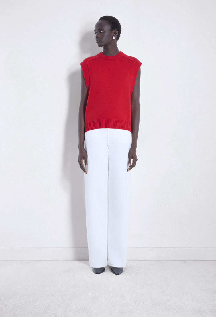 SLEEVELESS BOXY TOP MARI CHILI