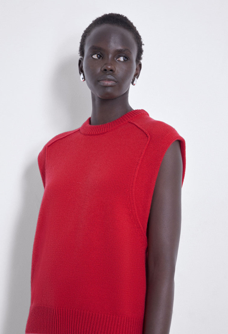 SLEEVELESS BOXY TOP MARI CHILI