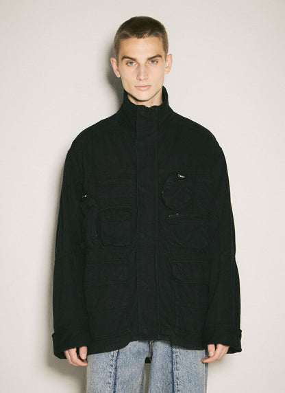 SPORTSJACKET BLACK DENIM POCKET PARKA