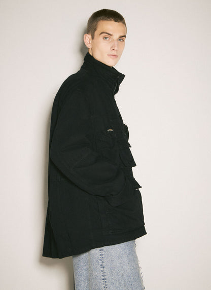 SPORTSJACKET BLACK DENIM POCKET PARKA