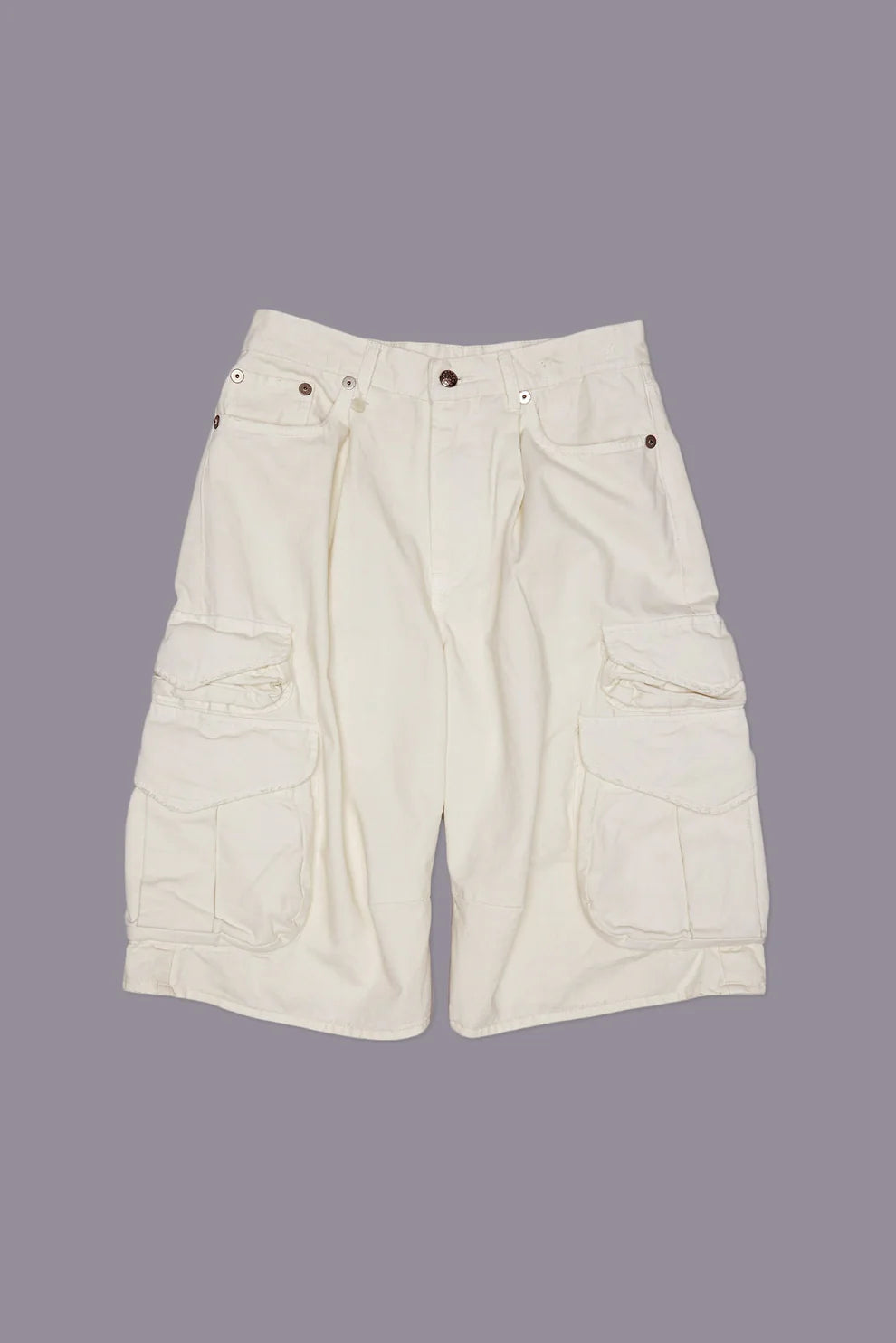 BERMUDA CARGO SHORT WHITE SLUBBY TWILL