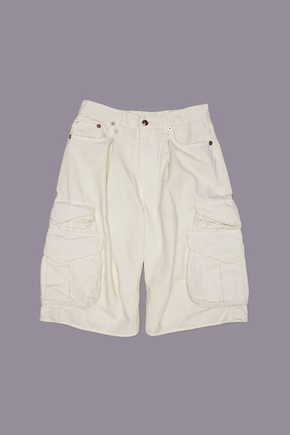 BERMUDA CARGO SHORT WHITE SLUBBY TWILL