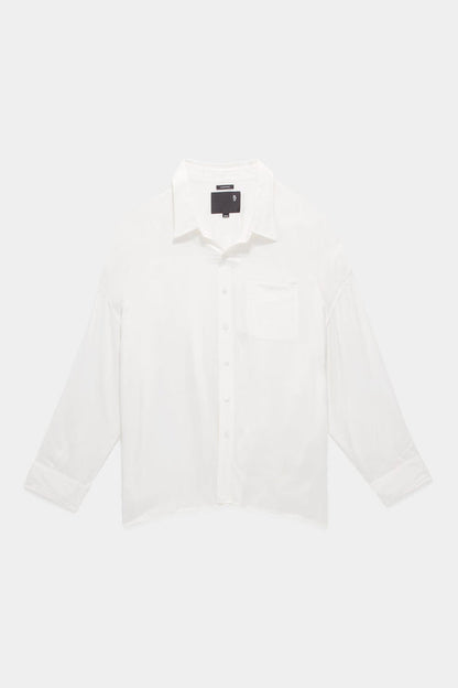 Drop-neck Oxford Shirt White
