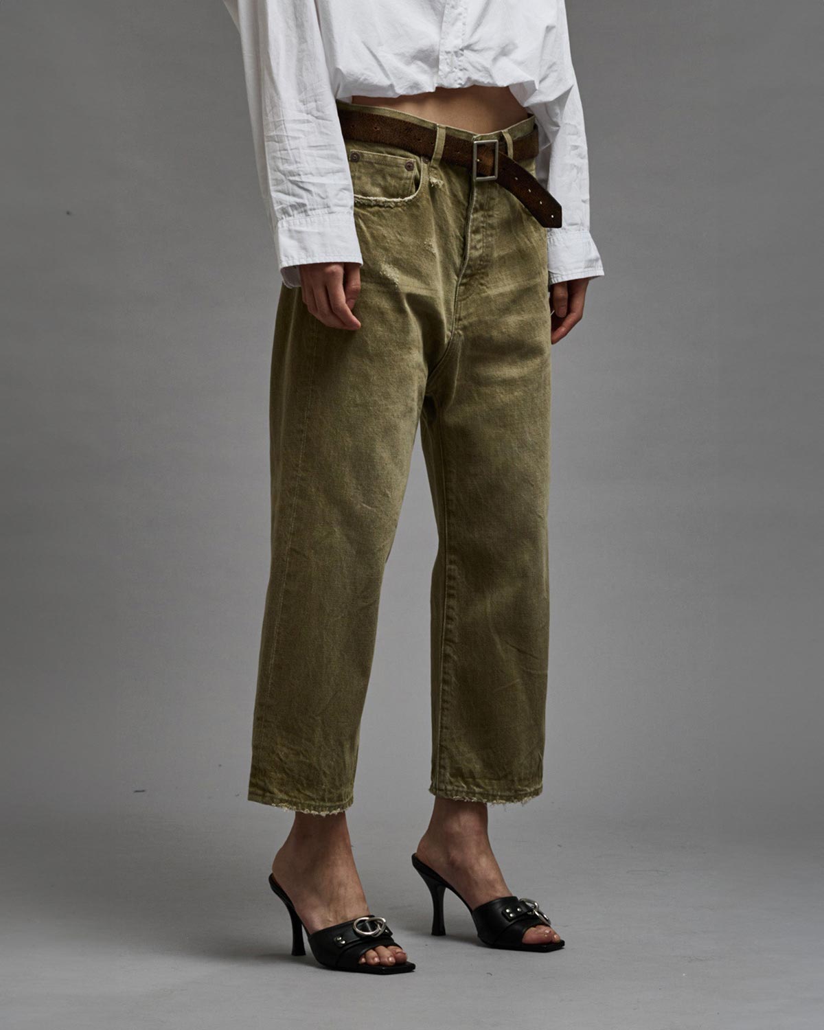 TAILORED DROP JEAN MOSS GREEN