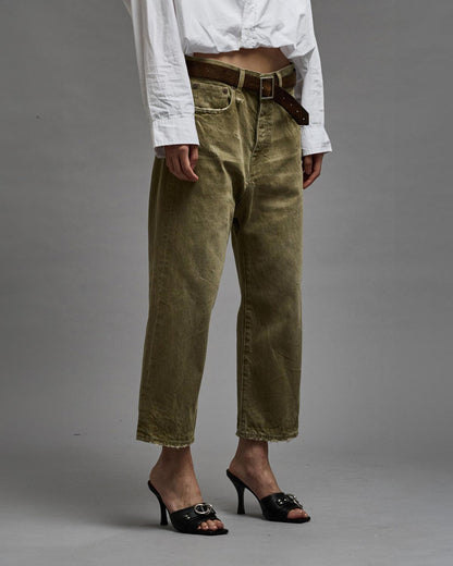 TAILORED DROP JEAN MOSS GREEN