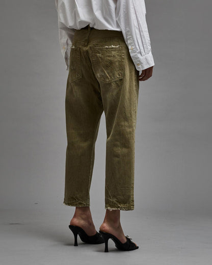 TAILORED DROP JEAN MOSS GREEN