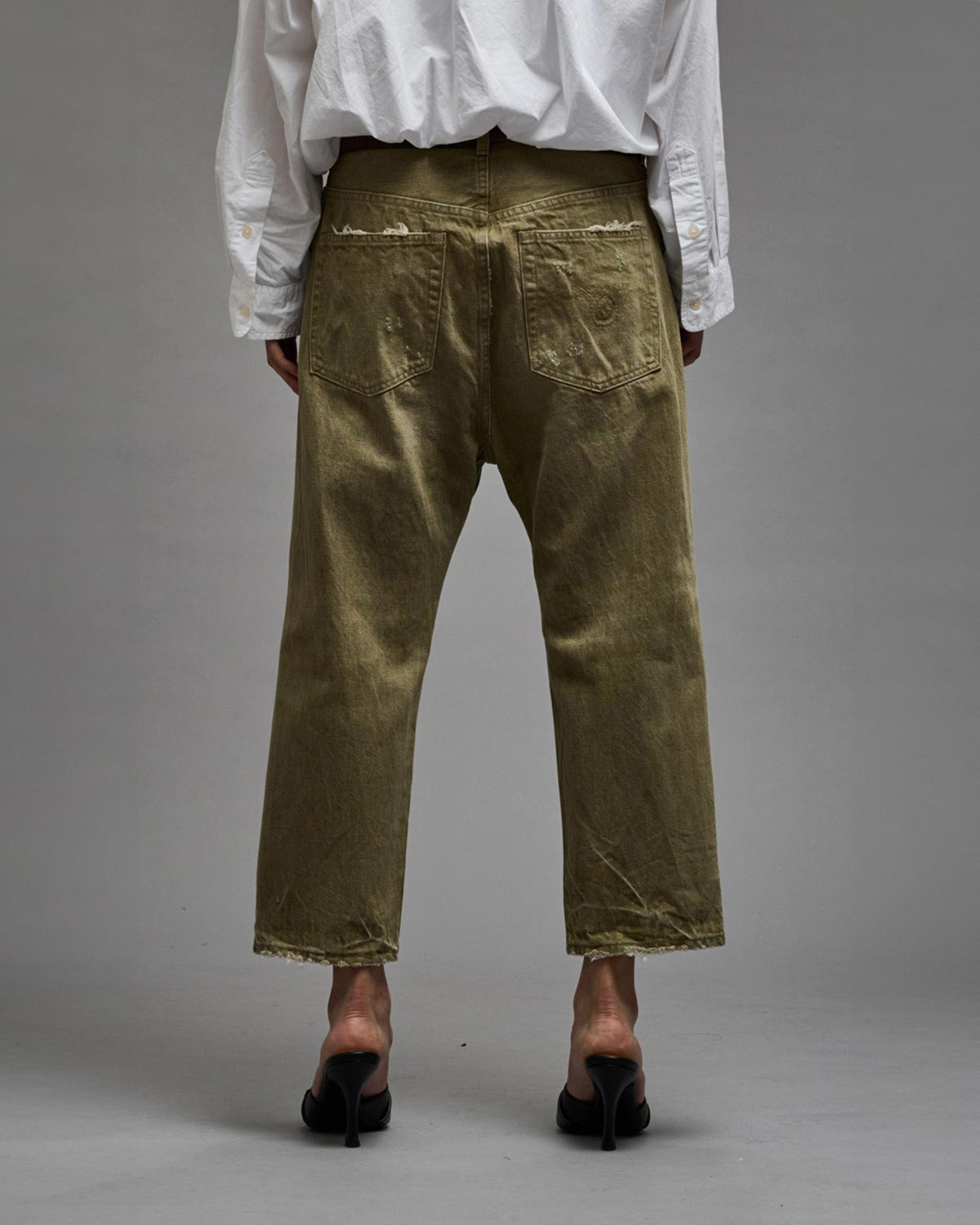 TAILORED DROP JEAN MOSS GREEN