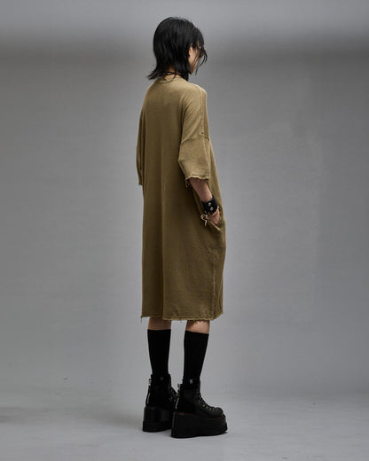 ELONGATED TSHIRT DRESS LT OLIVE