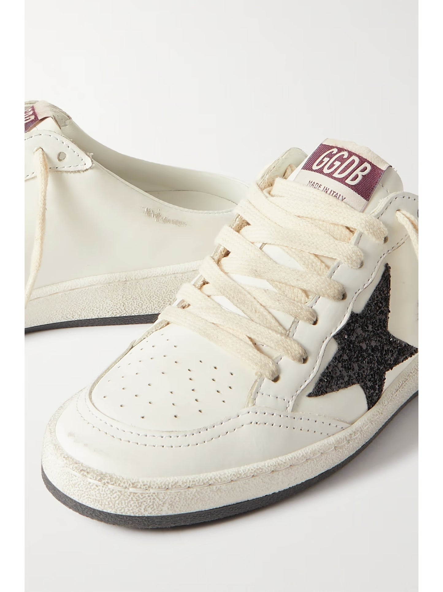 BALLSTAR SABOT LEATHER UPPER GLITTER STAR WHITE/BLACK